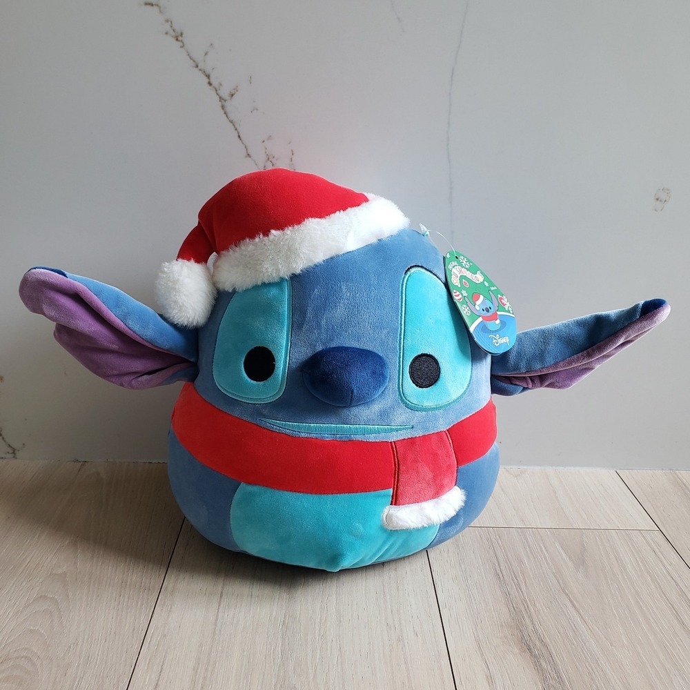 Disney Stitch Original Squishmallow 12" Christmas Collectable Stuffed Santa New